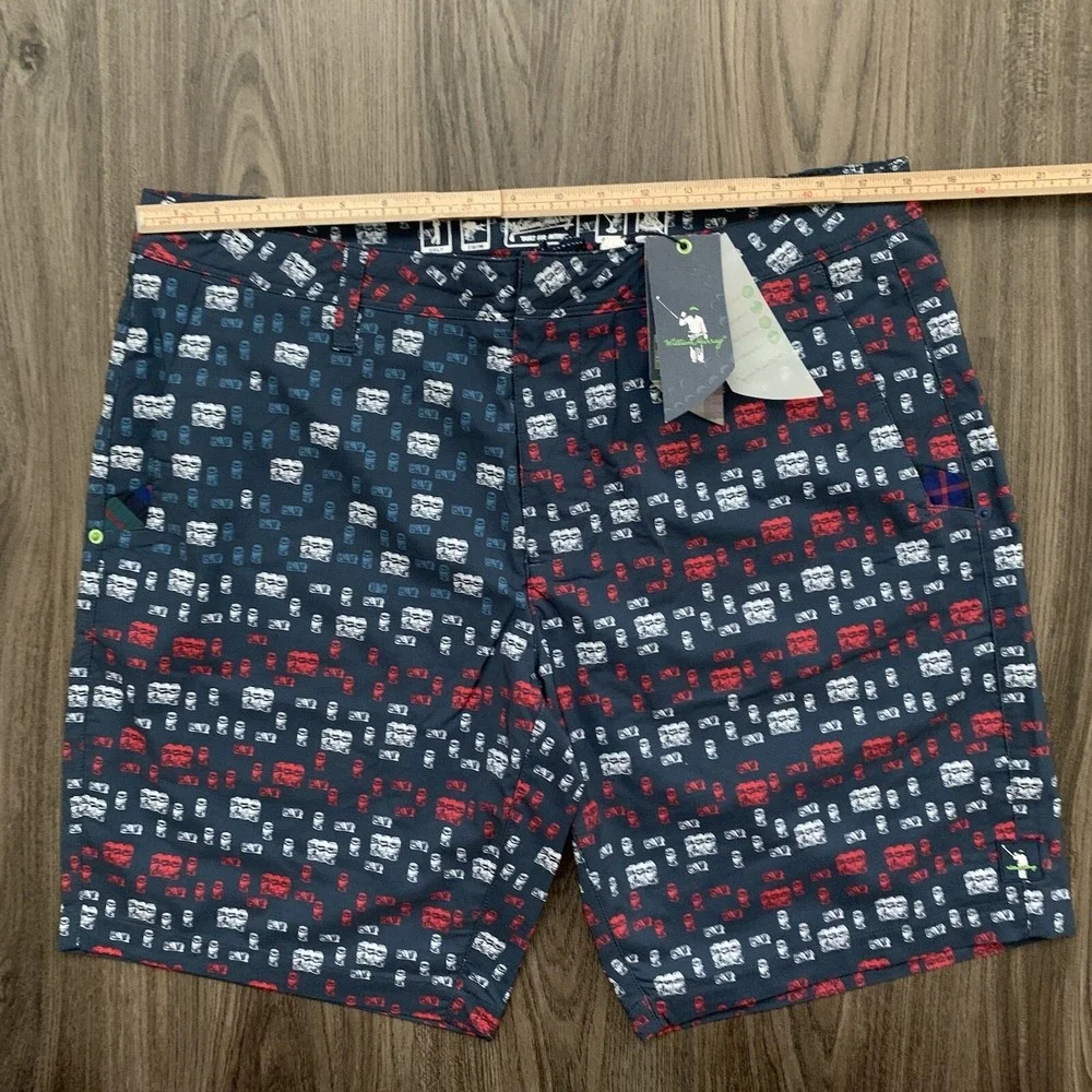William Murray Water Hazard Shorts Mens 34 Red White & Brew Golf Swim Drink Hunt